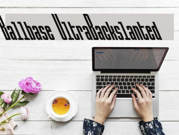Ballbase UltraBackslanted फ़ॉन्ट examples