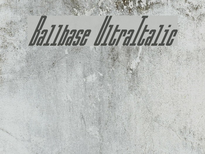 Ballbase UltraItalic Font examples