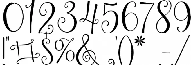 Ballerina Script Font OTHER CHARS