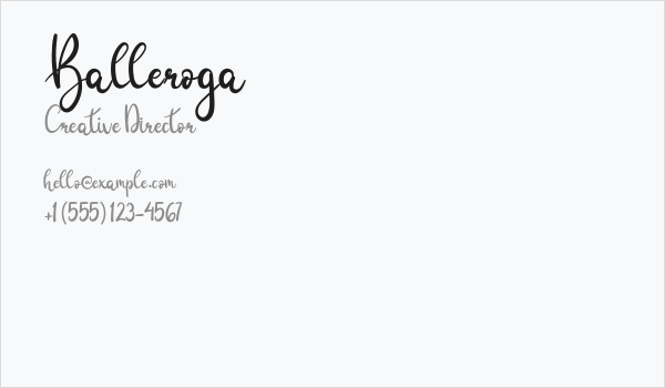 Balleroga Business Card