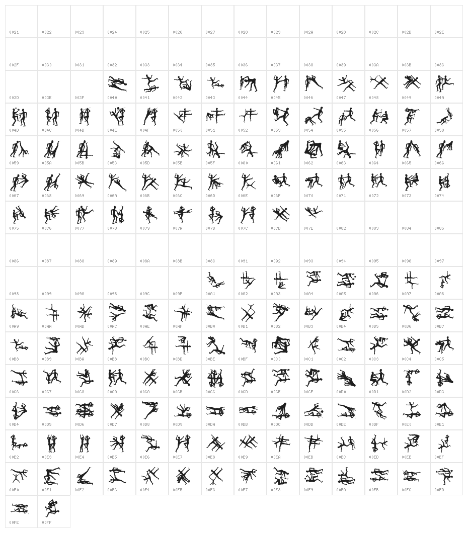 BalletliAbsurdo Character Map