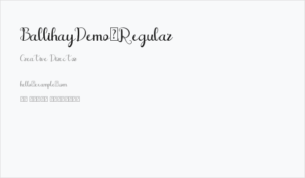 BallihayDemo-Regular Business Card