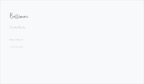 Ballimore Business Card