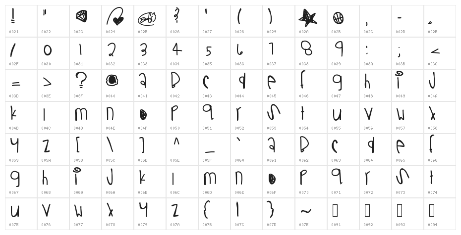BallinSwoosh Character Map