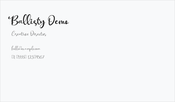 Ballisty Demo Business Card