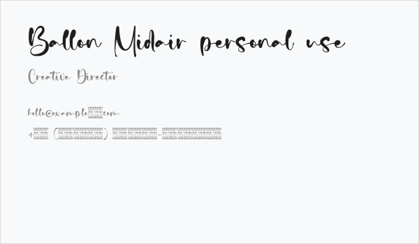 Ballon Midair personal use Business Card