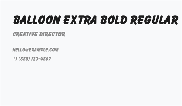 Balloon Extra Bold Regular Business Card