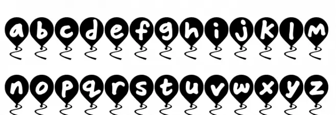 Balloon Floats Caratteri MINUSCOLO