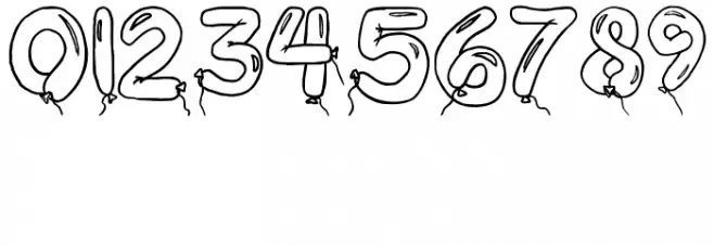 BalloonDigits Font OTHER CHARS