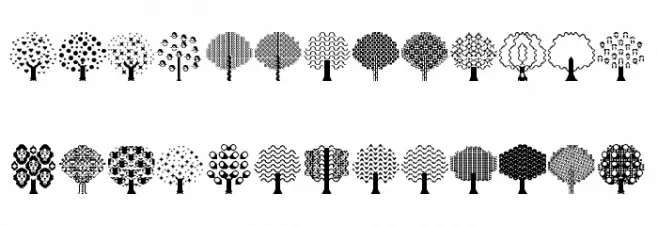 BalloonTrees Regular Шрифта ВЕРХНИЙ