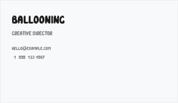 Ballooning Business Card
