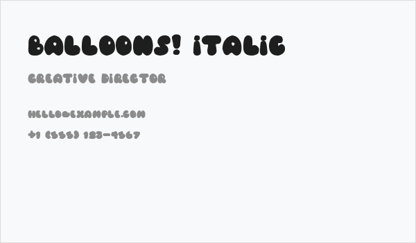Balloons! Italic Business Card