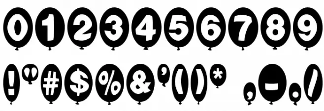 Balloons Normal Font OTHER CHARS