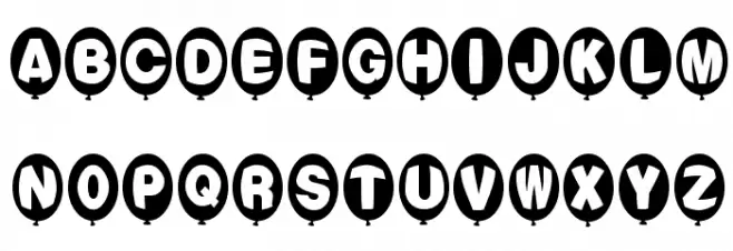 Balloons Normal Schriftart Groß