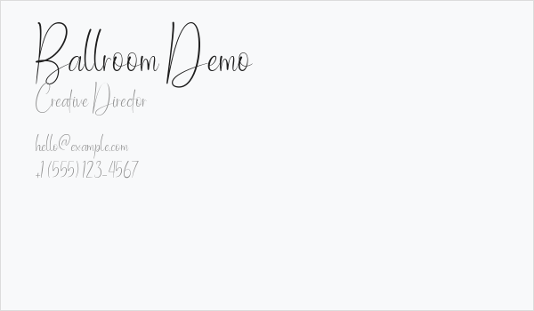 Ballroom Demo Business Card