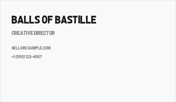 Balls of Bastille Business Card