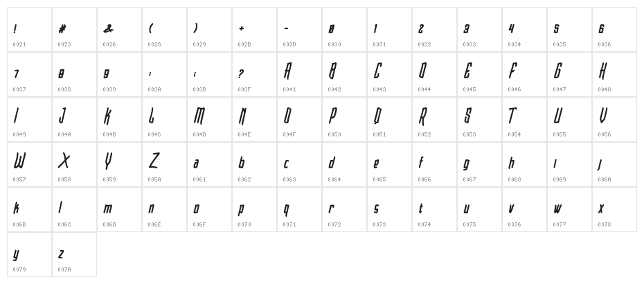 BalluqaPersonalUse-Regular Character Map