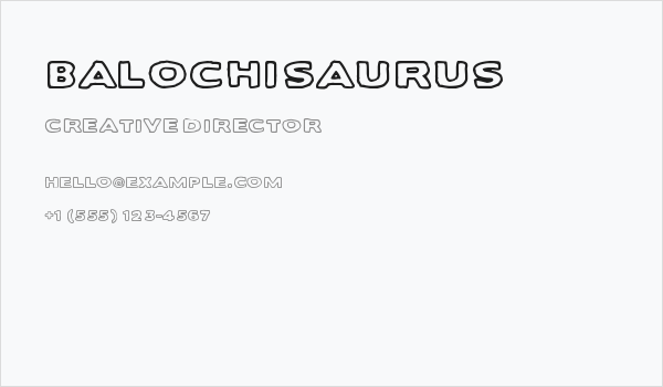 Balochisaurus Business Card