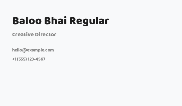 Baloo Bhai Regular Business Card