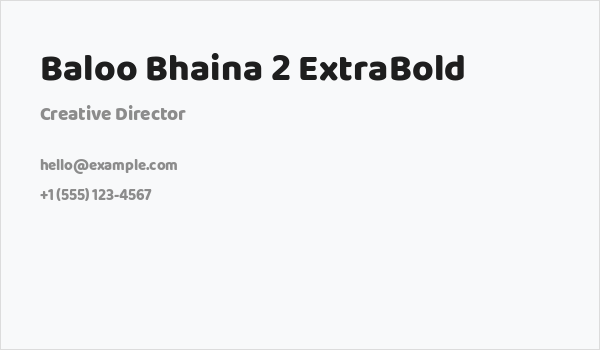 Baloo Bhaina 2 ExtraBold Business Card