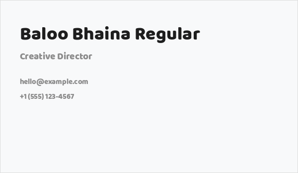 Baloo Bhaina Regular Business Card