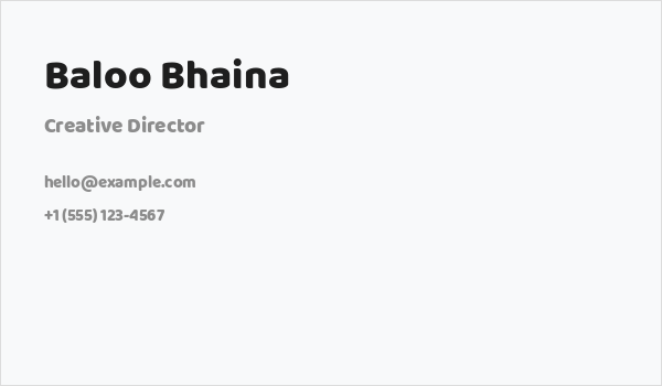 Baloo Bhaina Business Card