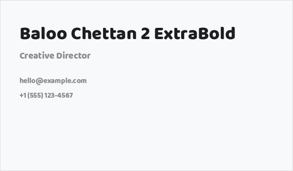 Baloo Chettan 2 ExtraBold Business Card