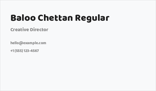 Baloo Chettan Regular Business Card