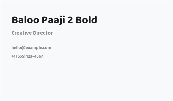 Baloo Paaji 2 Bold Business Card