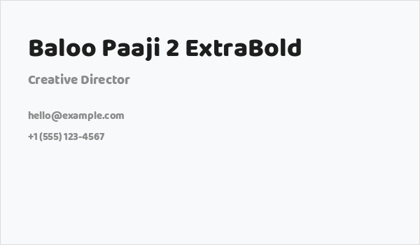 Baloo Paaji 2 ExtraBold Business Card