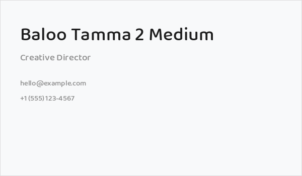 Baloo Tamma 2 Medium Business Card