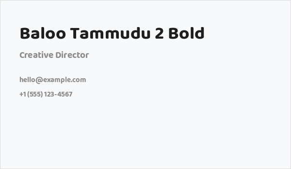 Baloo Tammudu 2 Bold Business Card