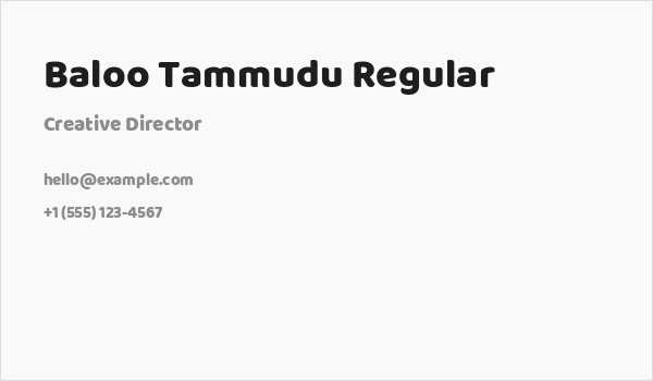 Baloo Tammudu Regular Business Card
