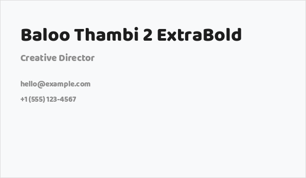 Baloo Thambi 2 ExtraBold Business Card