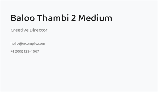 Baloo Thambi 2 Medium Business Card