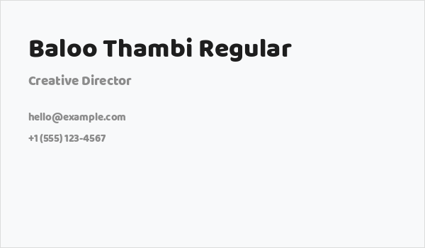 Baloo Thambi Regular Business Card