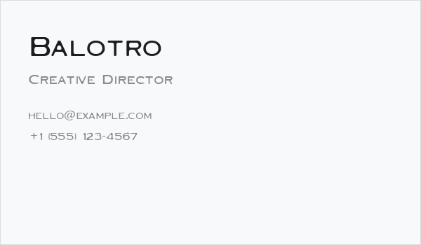 Balotro Business Card