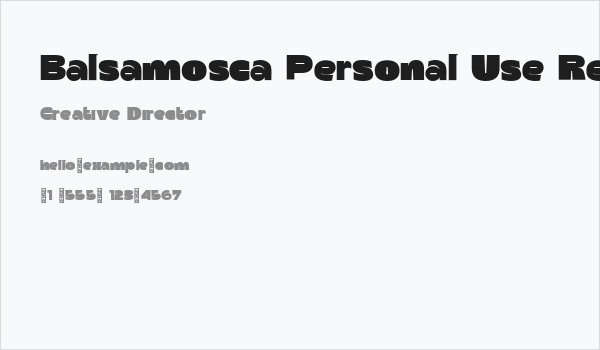 Balsamosca Personal Use Regular Business Card