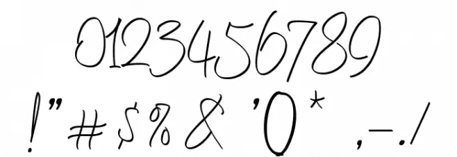 Baltigo Script Regular Font OTHER CHARS