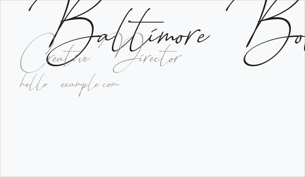 Baltimore Bold - Italic Business Card