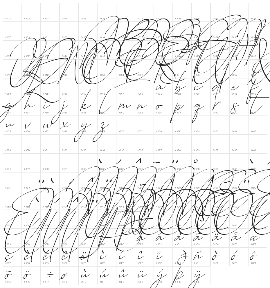 Baltimore Regular - Italic Character Map