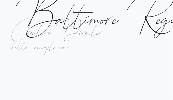 Baltimore Regular - Italic Business Card