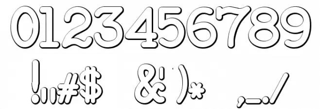 BaltimoreTypewriterBold Beveled Font OTHER CHARS