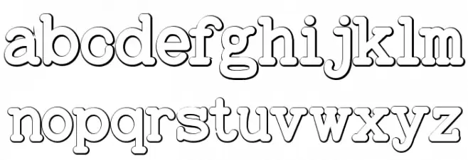 BaltimoreTypewriterBold Beveled फ़ॉन्ट लोअरकेस