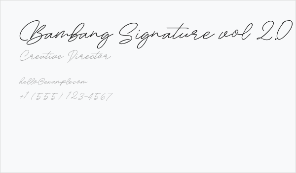 Bambang Signature vol 2.0 Business Card