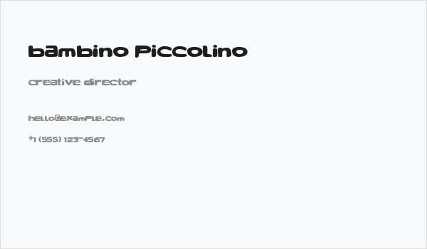 Bambino Piccolino Business Card