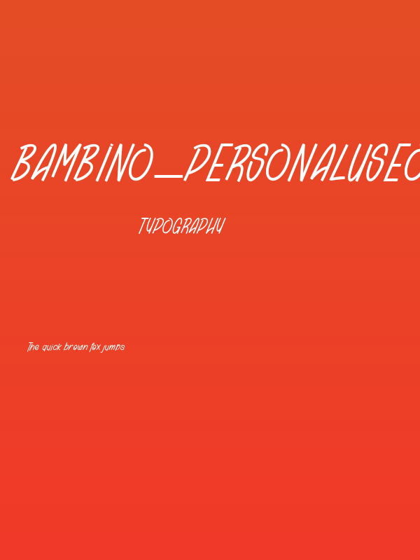 Bambino_PersonalUseOnly Poster