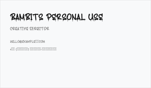 Bambits Personal Use Business Card