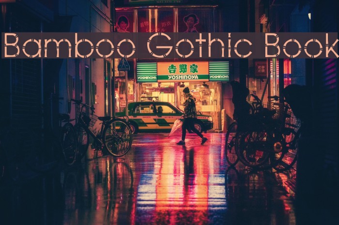Bamboo Gothic Book Font examples