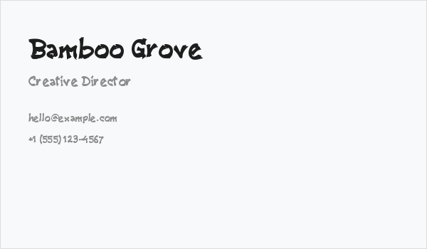 Bamboo Grove Business Card